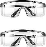 2 PCS Schutzbrille - Arbeitsschutzbrille Antibeschlag Antispeichel Augenschutzbrille Vollsichtbrille Schutzbrille für Brillenträger Transparent
