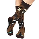 WOO GIRL Idol Socken - Darth Vader / R2D2 / Storm Trooper - Zuhause und als Hinkucker unterwegs für Star Wars Fans - Größe 37-45 (CHEWBACCA)