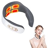 Nackenmassagegerät, 4 Kopf Geräuscharme Intelligentes Elektrisches Massagegerät Mit Wärmefunktion 4 Modi 16 Intensitätsstufen Portable Neck Massager für Nacken zur Schmerzlinderung Zuhause,Büro,Reise