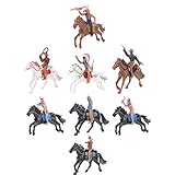 TOYANDONA Indianer-Figuren, Spielset, Indianer-Actionfigur mit Pferd, Wilder Westen-Cowboy, Miniatur-Actionfigur-Dekoration (gemischter Stil), 8-teilig