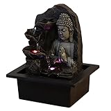 Zen'Light Innenbrunnen Cascade Buddha Lotus Bunt LED - Innendekoration Feng Shui - Brunnen mit Seilencious Pumpe - H 26cm - Spiritualität