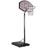 Deuba Mobiler Basketballkorb mit Rollen verstellbare Korbhöhe 257 - max. 305cm Wettkampfhöhe Basketball WM Ständer Hoop Stand komplett