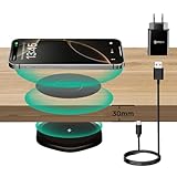 KPON Invisible Wireless Charger unsichtbares drahtloses, 30mm Versteckt unter dem Tisch, induktives Ladegerät für iPhone 16/15/14/13/12/11/Pro/Mini/Max/Xs, Samsung S24/S23/S22/S21/S20/S10/S9/S8