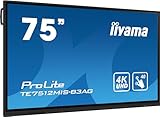 iiyama Prolite TE7512MIS-B3AG 189.3cm 74,5' IPS LED Large Format Display 4K UHD 40 Touchpunkte PureTouch-IR VGA HDMI USB-C USB3.0/2.0 RS-232c RJ45 HDMI-Out 7H OPS-Slot WiFi Android OS AntiGlare