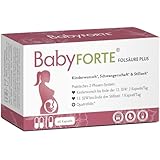 BabyFORTE® Folsäure Plus Quatrefolic® | vegan | 60 Kapseln | 16 Schwangerschaftsvitamine von Kinderwunsch bis Stillzeit | Folsäure, Magnesium, Jod, alle B-Vitamine | Nahrungsergänzung für Frauen