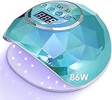 Janolia Nageltrockner Lampe, 86W LED UV Nagellampe mit Sensor LCD Display für Gelnägel, Professionelle Nagellampe für Fingernagel und Zehennagel Nageldesign mit 4 Timer, Geeignet für alle Gel