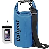 Unigear Dry Bag, 2L/5L/10L/20L/30L/40L/55L, wasserdichter Beutel wasserdichte Taschen Seesack Packsack mit Handytasche und Gurte für Boot und Kajak, Angeln, Rafting, Schwimmen, Camping und Snowboarden