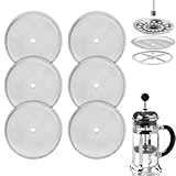 Huamirra French Press Filter, 6er Pack, 304 Edelstahl, 8 Tassen, Wiederverwendbar