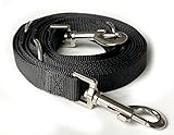 Leisegrün Hundeleine 3m für mittelgroße Hunde | Führleine aus Nylon verstellbar mit 2 Karabiner | 3 Meter lang | Nur 180 g leicht | Modell Kenmare | Schwarz
