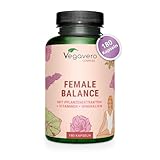 Female Balance Vegavero® | 180 Kapseln | Mönchspfeffer, Frauenmantel, Eisen, Quatrefolic® Folsäure, Actrisave® | Zyklus Gleichgewicht | Vegan | Ohne Zusätze
