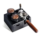 Pevfeciy Tamper Station für Barista (51-58mm), Schwarz Tamperstation aus ABS, Kaffee Tamping Station,Barista Zubehör,Schwarz