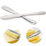 Tang Yuan 2 Stück Buttermesser,Edelstahl-Crememesser,zum Verteilen von Frühstücksmarmelade, multifunktionale Käsereibe,Schneiden von Gemüse und Obst,drei in einem