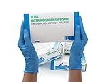 Nitrilhandschuhe 100 Stück Box (L, Blau) Einweghandschuhe, Einmalhandschuhe, Untersuchungshandschuhe, Nitril Handschuhe, puderfrei, ohne Latex, unsteril, latexfrei, disposible gloves, blue, Large