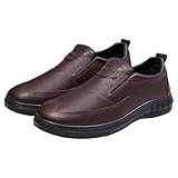 TUDUZ Herren Mokassins aus LederFlache Klassische Casual Business Bequeme Herren formelle Lederschuhe Coffee gr 40