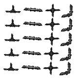 Abaodam 20 Stück Teiliges Bewässerungsset Barb Verbinder Kreuzstück Geradem und Winkelverbinder Langlebig Wasserdruckbeständig Installieren für Balkon Gartenschlauchsysteme