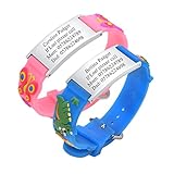 Personalisierte Sicherheitsarmband Kinder - 2 Stück Individuelle Edelstahl Tag & Rosa Blau Silikonband SOS Armband für Mädchen Jungen Kleinkind Gravur Kinder Anti-Verlust Notfall Armband ID Armbänder