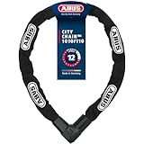 Abus Kettenschloss Citychain 1010/110 – Fahrradschloss aus gehärtetem Stahl – Sicherheitslevel 12 – 110 cm – 12042 – Schwarz, Schwarz (Black)