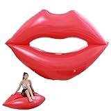 Lip Pool Floaties – Aufblasbare Liege für Erwachsene, Lippenform, Wasserliege, glatte und multifunktionale rote Lippen, für Wassersport und Strand