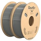 GratKit PETG 3D-Drucker-Filament, 2 kg, PETG-Filament 1,75 mm, 3D-Druck-Filament, PETG, Grau, 2 x 1 kg