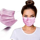 SYMTEX 100 Stück pinke Medizinisch Chirurgische Masken Type IIR Norm EN 14683 zertifizierte Rosa Mundschutzmasken OP Masken 3-lagig Mundschutz Gesichtsmaske Einwegmaske mund und nasenschutz