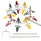 Hogvinnatil Windmühle für den Garten – Metall-Skulpturen aus Metall, Dekoration für den Außenbereich, rutschfest – bunte und wetterfeste Wetterfahnen für Bauernhofdekoration, Weg, Terrasse