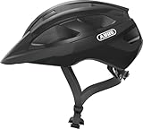 ABUS Rennradhelm Macator - sportiver Fahrradhelm für Einsteiger - auch für Zopfträger/-innen - für Damen und Herren - Schwarz Glänzend, Größe M​