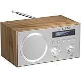 KLIM DAB Plus Radio mit Bluetooth | Digital Radio DAB, DAB+ und FM mit Holzgehäuse | Funktioniert am Stromnetz | HiFi-Lautsprecher | USB/AUX-Buchse | Radiowecker mit Alarm