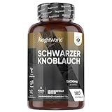 Schwarzer Knoblauch 100:1-15000mg pro Kapsel - Mit Allicin & S-Allylcystein - 180 vegane Kapseln - 6 Monate Vorrat - Für Erwachsene - Von WeightWorld