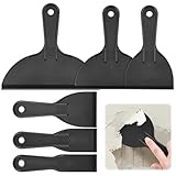 Flintronic 6 Stk Kunststoffspachtel Zubehör Set, 6-in-1 Kunststoff Schaber, Schaber Set, Keramikschaber Spachtelmesser, Kittmesser Werkzeug, für 3D Drucker Harz Entfernung Spackeln Patchen(Schwarz)
