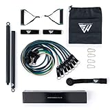 SmartWorkout® - Profi-Set mit Widerstandsbänder Krafttraining – Komplettpaket für Fitnesstraining, 19 Stück, 7 Resistance Bands insgesamt 120 kg, Stange für Fitnessbänder, Türanker & Trainingsprogramm