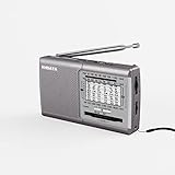 XHDATA D219 UKW/FM/AM Radio Batteriebetrieben Weltempfänger Mini Radio,Radio Retro für Haushalt Outdoor Camping Wandern Tragbares Radio Silber