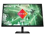 HP OMEN 27q Gaming Monitor - 27 Zoll Bildschirm, QHD Display, 165Hz, AMD FreeSync Premium, 1 ms Reaktionszeit, 2x HDMI 2.0, Display Port 1.4, Audioausgang, schwarz