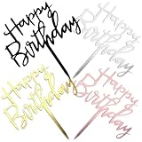 ZoeTekway Happy Birthday Tortendeko, Cake Topper Geburtstag, Acryl Tortendeko Geburtstag, Cupcake Topper (8, 4 Farben Satz 1)