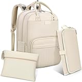 RAINSMORE Baby Wickelrucksack Groß Wickeltasche Rucksack mit Kinderwagengurten und Wickelunterlage Unterwegs Diaper Bag Babytasche Aprikose