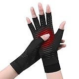 ACWOO Kupfer Arthritis Handschuhe, Kompressionshandschuhe Herren Damen für Rheumatoide & Osteoarthritis, Copper Arthrose Handschuhe Fingerlose Handschuhe für Schmerzlinderung (M)