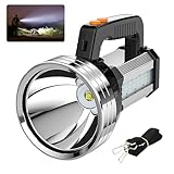 Masmejor Handscheinwerfer Akku LED Aufladbar, LED Taschenlampe Extrem Hell 2000LM Outdoor Handlampe & Handstrahler 10000mAh, 6 Lichtmodi, Super Tragbar Campinglampe für Camping, Wandern, Notfälle