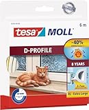 tesa moll D-Profil Gummi Fenster und Türdichtung weiss 6m