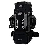 Mooedcoe 75L Trekkingrucksäcke Große Kapazität Bergsteigen Rucksack Wanderrucksäcke Outdoor-Reisen Bergsteigen Klettern Camping Rucksack (Schwarz)