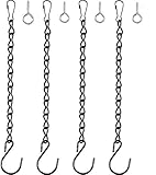 Super Idee 4er Set Stahl Kette mit S Haken und Karabiner Ersetztbar Schraubhaken zum Aufhängen für Vogelhaus Vogelfutterhaus Wildvogelfutter Nistkasten Blumenampel Laternen Windlicht mit Henkel