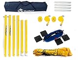 RomiSport Set für Volleyball Beachvolleyball komplettes Netz + Pfosten + Feldmarkierung Courtline, 8,5 m Volleyballnetz Outdoor im Freien für Beach Grass Park-Veranstaltungsorte