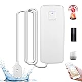 Wasserlecksensor Wassermelder Wasseralarm: 80dB WLAN Detektor Lauter Wassersensor Wasserstandssensor über App Steuerbar, Intelligente Wassersensor Alarme für Badezimmer Waschküche Küche