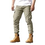 Jogginghose Herren Baggy Y2K Streetwear Freizeithosen Oversized Outdoor Pants Gym Jogpants Trainingshose Loose Fit Jogginghose Elastische Taille mit Tunnelzug und Taschen Breite Schlupfhose