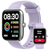 Smartwatch für Damen Herren mit Telefonfunktion, Alexa Smart Watch IP68 Wasserdicht, 1,83' Fitnessuhr mit SpO2 Pulsuhr Schlafmonitor Schrittzähler 120+ Sportmodi, Sport Uhr für iOS Android, Lila