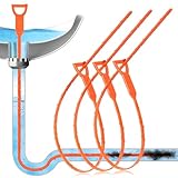 Forlivese 3 Pack Abflussreiniger Spirale, Wiederverwendbar Rohrreinigungsspirale, 63.5 CM Abflussreiniger Sticks, Abfluss Reinigungshaken für Badewanne, Abwasserkanäle, Waschbecken