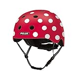 Melon Fahrradhelm »Dotty White« für Damen, Herren und Kinder | Leichter & sicherer urbaner Cityhelm mit Magnetverschluss, individuell anpassbar in rot, weiß | Größe M-L (52–58cm)