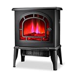 STARLYF Flame Heater - Elektrischer Kamin 2000W mit Realistischer Flammenoptik | Thermostat & 2 Heizstufen | Leiser und Sicherer Heizlüfter | Retro Design für Zuhause