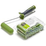 10 x Colorus Lackwalze superfein PLUS | Lackierwalze 11 cm rund | Lackwalze-Schaumstoff für wasserbasierte, leicht lösemittelhaltige Lacke | Lackrolle Set inklusive 2K Farbrollerbügel