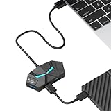 USB 3.0-Hub, USB-Port-Hub,Mehrere USB-Port-Expander - Mehrere zusätzliche USB-Port-Extender-Adapter zur Datenübertragung für Laptop-Tastatur, Festplatte, USB-Audio