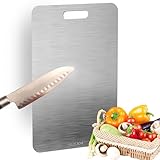 Titanium Cutting Board, Titan Schneidebrett, Schneidebrett Aus Titan, 304 Stainless Steel Cutting Board, Cutting Board Doppelseitiges für Fleisch, Brot, Gemüse, Obst Schneiden (23cm*34cm)
