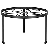Helweet Pflanzenständer, Blumenständer aus Metall, Blumentopfständer, Pflanzenregal, Blumenhocker, Planzenhocker, Geeignet für Drinnen, Draußen, Innenhof, Garten, Balkon, Schwarz, 21 x 9cm